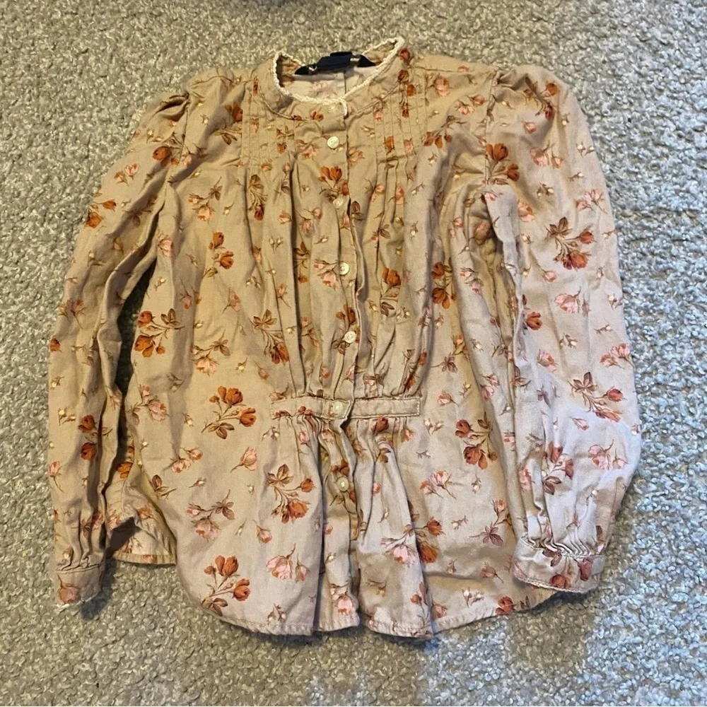 Ralph Lauren Top Shirt Bundle 6 6X Plaid Ruffle Tan Floral Button Down